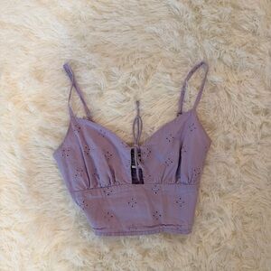 Lavender Eyelet Crop Top